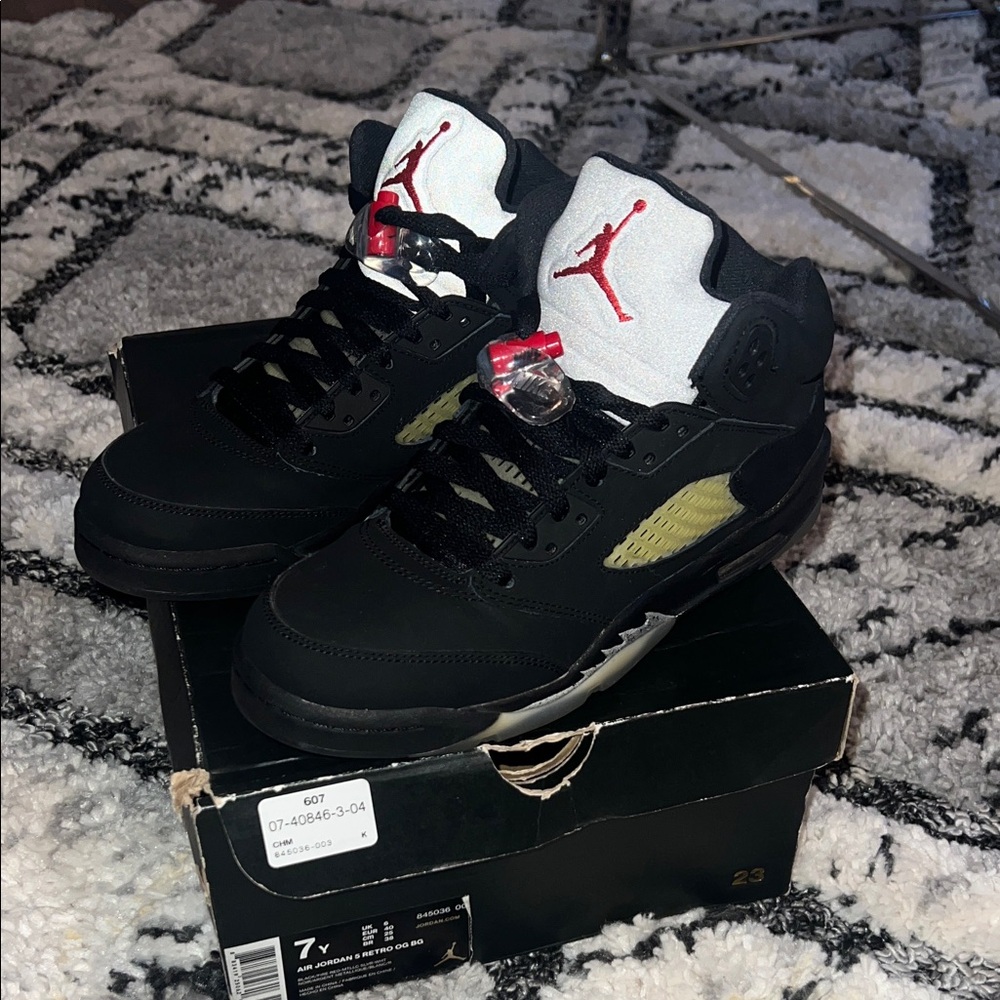 Jordan Black and Red Athletic Shoes
